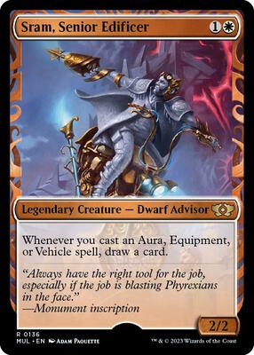 Sram, Senior Edificer (Halo Foil) card from March of the Machine: Multiverse Legends