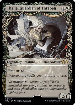 Thalia, Guardian of Thraben (Halo Foil) card from March of the Machine: Multiverse Legends