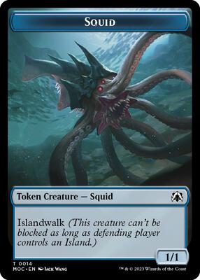 Squid // Human Double-sided Token card from Commander: March of the Machine
