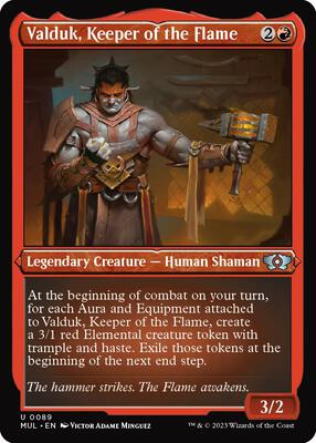 Valduk, Keeper of the Flame (Foil Etched) card from March of the Machine: Multiverse Legends