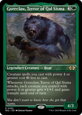 Goreclaw, Terror of Qal Sisma (Foil Etched) card from March of the Machine: Multiverse Legends