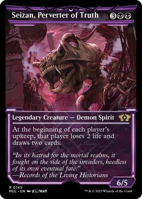 Seizan, Perverter of Truth (Halo Foil) card from March of the Machine: Multiverse Legends