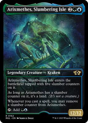 Arixmethes, Slumbering Isle (Halo Foil) card from March of the Machine: Multiverse Legends