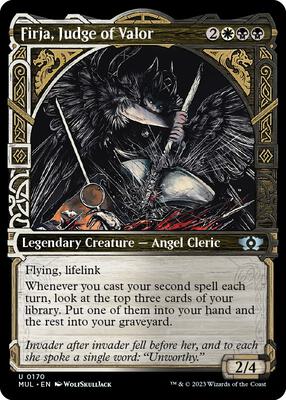 Firja, Judge of Valor (Halo Foil) card from March of the Machine: Multiverse Legends