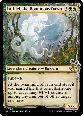 Lathiel, the Bounteous Dawn (Halo Foil) card from March of the Machine: Multiverse Legends