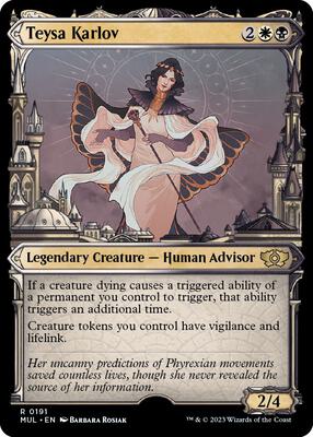 Teysa Karlov (Halo Foil) card from March of the Machine: Multiverse Legends