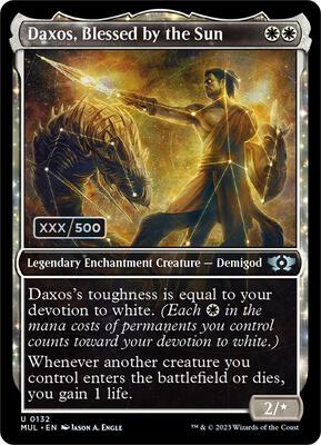 Daxos, Blessed by the Sun (Serial Numbered) card from March of the Machine: Multiverse Legends