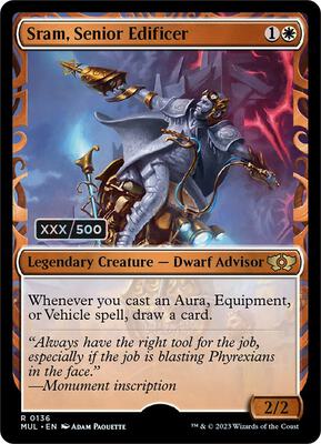 Sram, Senior Edificer (Serial Numbered) card from March of the Machine: Multiverse Legends