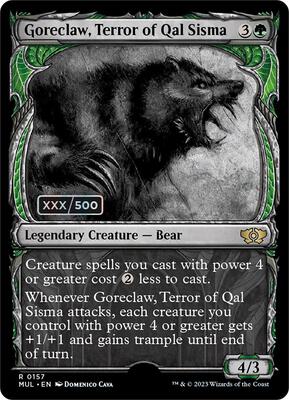 Goreclaw, Terror of Qal Sisma (Serial Numbered) card from March of the Machine: Multiverse Legends