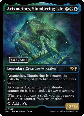 Arixmethes, Slumbering Isle (Serial Numbered) card from March of the Machine: Multiverse Legends