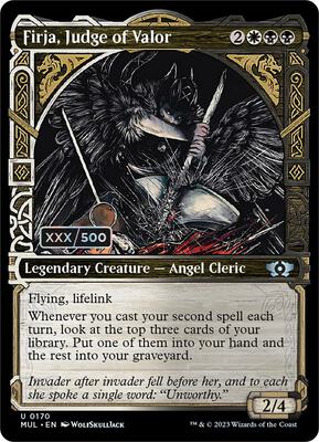 Firja, Judge of Valor (Serial Numbered) card from March of the Machine: Multiverse Legends