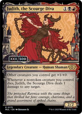 Judith, the Scourge Diva (Serial Numbered) card from March of the Machine: Multiverse Legends