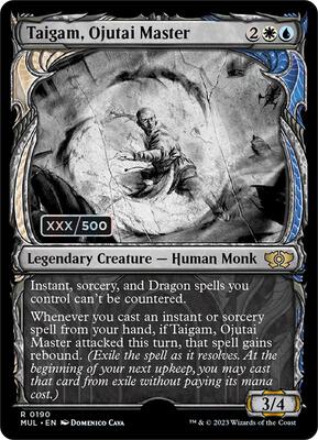 Taigam, Ojutai Master (Serial Numbered) card from March of the Machine: Multiverse Legends