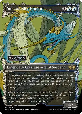 Yorion, Sky Nomad (Serial Numbered) card from March of the Machine: Multiverse Legends