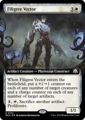 Filigree Vector (Extended Art) card from Commander: March of the Machine