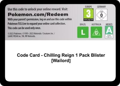 Code Card - Chilling Reign 1 Pack Blister [Wailord] card from SWSH06: Chilling Reign