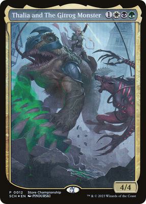 Thalia and The Gitrog Monster card from Game Day & Store Championship Promos