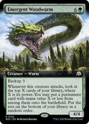 Emergent Woodwurm (Extended Art) card from Commander: March of the Machine