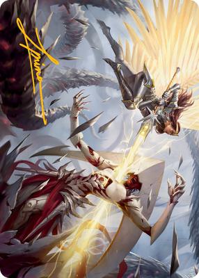Elspeth's Smite Art Card (Gold-Stamped Signature) card from Art Series: March of the Machine