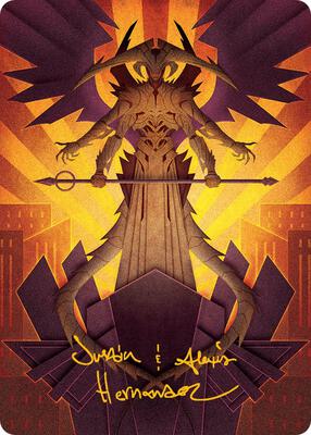 Atraxa, Praetors' Voice Art Card (Gold-Stamped Signature) card from Art Series: March of the Machine