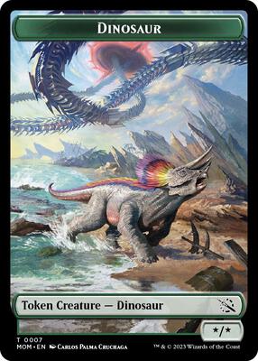 Dinosaur Token card from March of the Machine