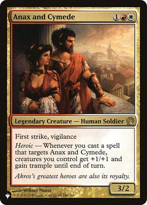 Anax and Cymede card from The List Reprints