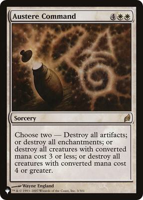 Austere Command (LRW) card from The List Reprints