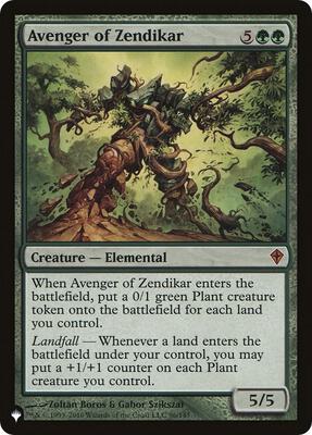 Avenger of Zendikar card from The List Reprints