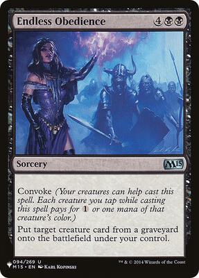 Endless Obedience card from The List Reprints