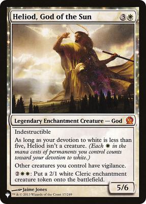 Heliod, God of the Sun card from The List Reprints