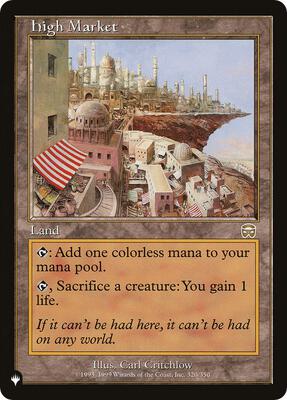 High Market card from The List Reprints