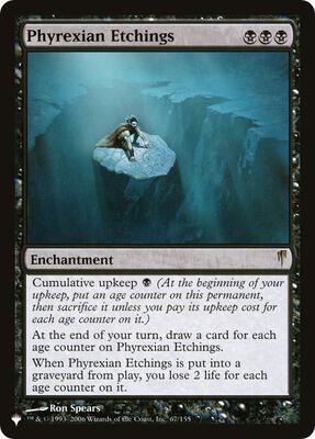 Phyrexian Etchings card from The List Reprints