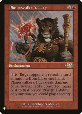 Planeswalker's Fury card from The List Reprints