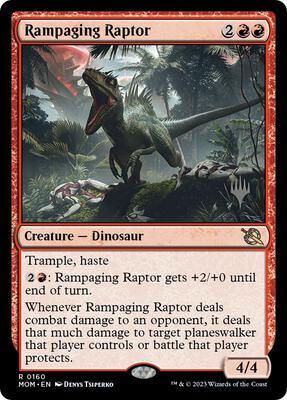 Rampaging Raptor card from Promo Pack: March of the Machine