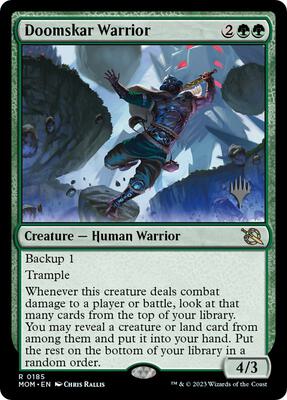 Doomskar Warrior card from Promo Pack: March of the Machine