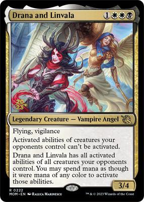 Drana and Linvala card from Prerelease Cards