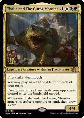 Thalia and The Gitrog Monster card from Prerelease Cards