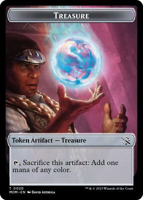 Treasure (0020) // Spirit (0013) Double-Sided Token card from March of the Machine