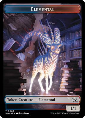 Elemental (0009) // Phyrexian Saproling Double-Sided Token card from March of the Machine