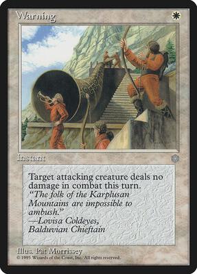 Warning card from Ice Age