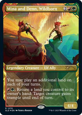 Mina and Denn, Wildborn (Halo Foil) card from Secret Lair Drop Series