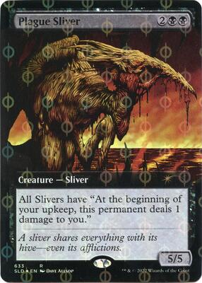 Plague Sliver (Extended Art) (Step-and-Compleat Foil) card from Secret Lair Drop Series