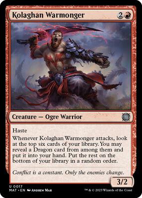 Kolaghan Warmonger card from March of the Machine: The Aftermath