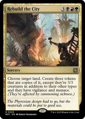 Rebuild the City card from March of the Machine: The Aftermath