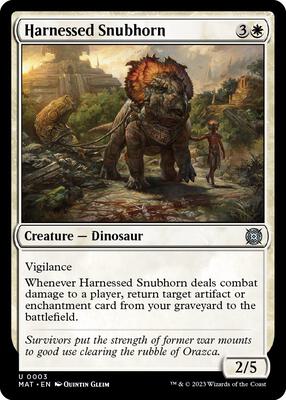 Harnessed Snubhorn card from March of the Machine: The Aftermath