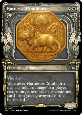 Harnessed Snubhorn (Showcase) card from March of the Machine: The Aftermath