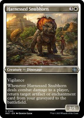 Harnessed Snubhorn (Foil Etched) card from March of the Machine: The Aftermath