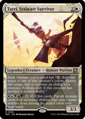 Tazri, Stalwart Survivor (Halo Foil) card from March of the Machine: The Aftermath