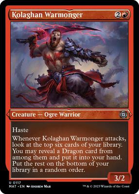Kolaghan Warmonger (Foil Etched) card from March of the Machine: The Aftermath