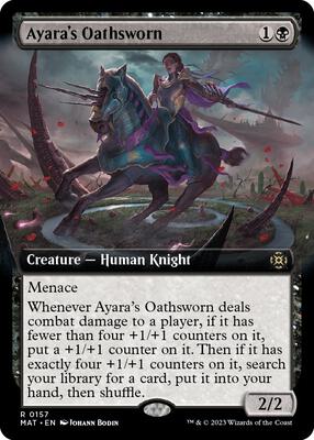 Ayara's Oathsworn (Extended Art) card from March of the Machine: The Aftermath